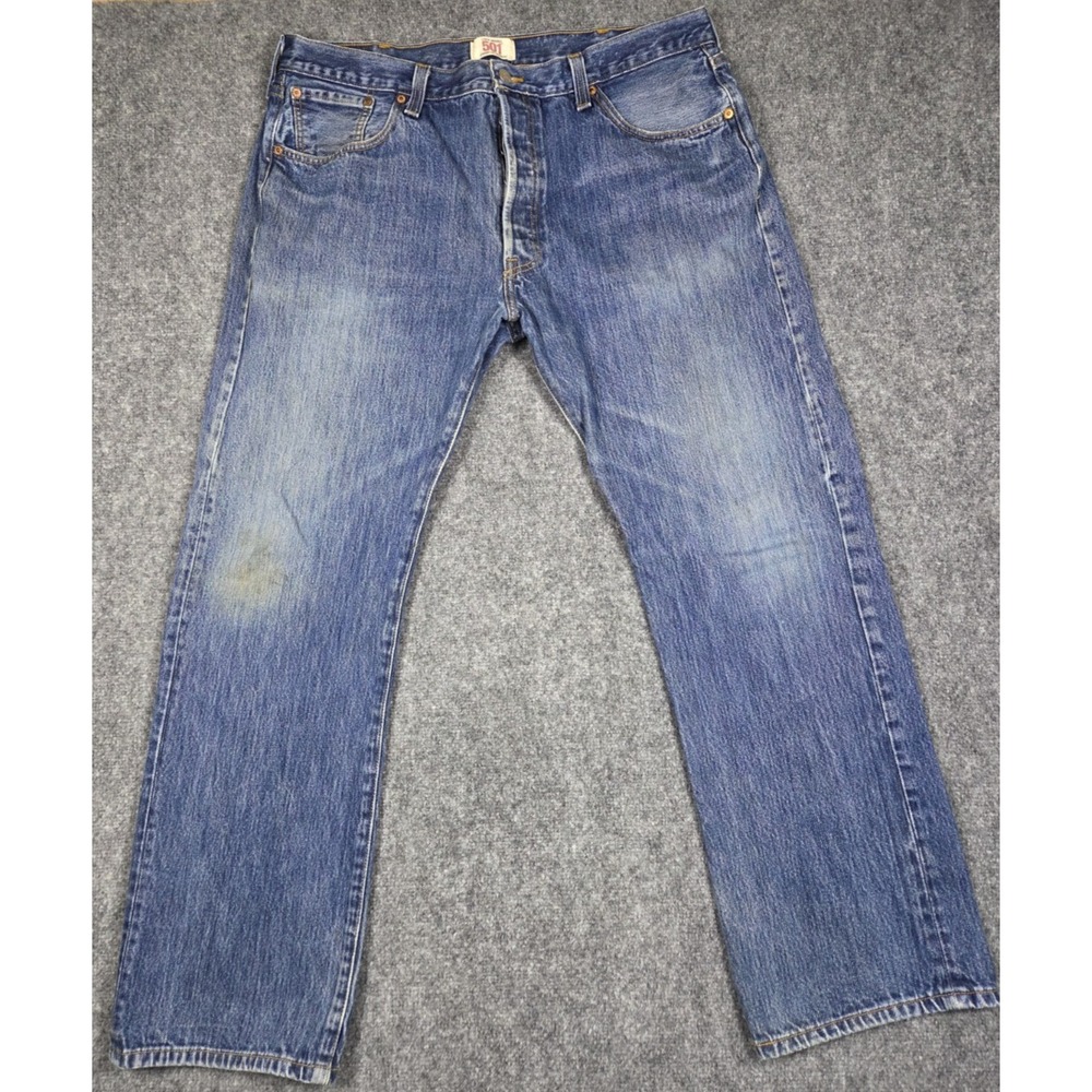Levis 501 Jeans Mens 40x32 Original Fit Medium Blue Straight Leg Button Fly